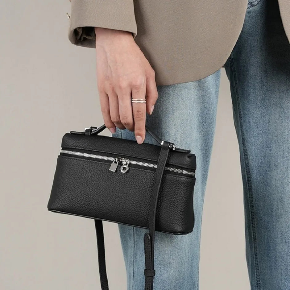 Sac bandoulière femme en simili-cuir grainé – petit format chic