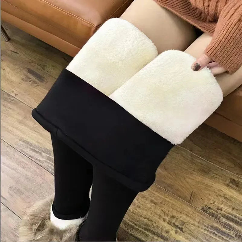 Pantalon jogging femme doublé polaire – taille haute, très chaud