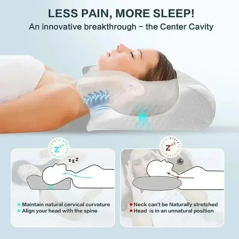 Oreiller cervical ergonomique « papillon » à mémoire de forme