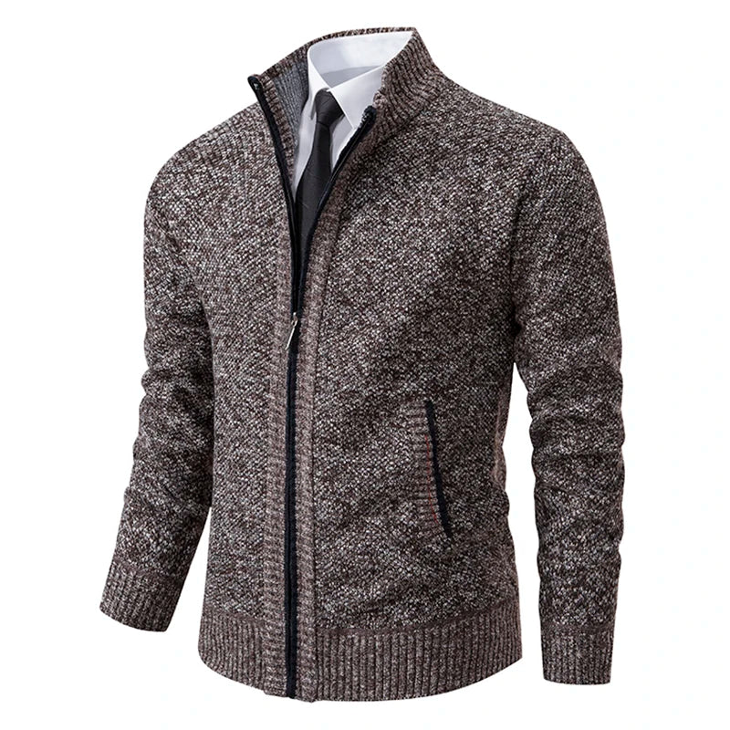 Veste zippée homme col montant – maille polaire chaude