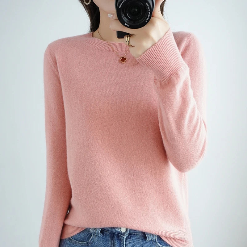 Pull femme col rond en maille fine – 13 coloris