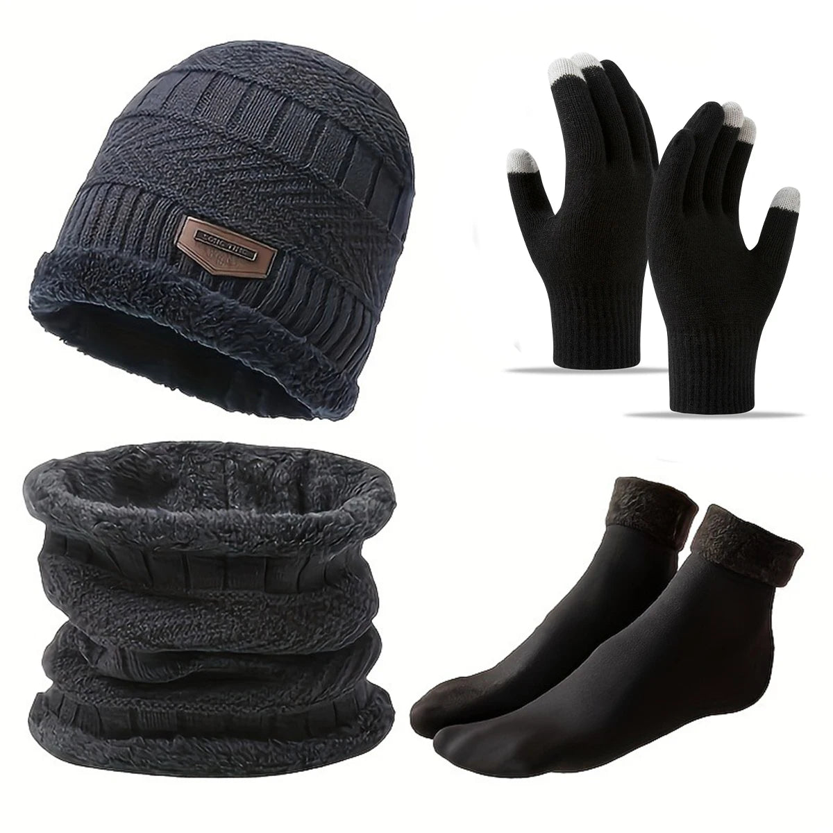 Ensemble bonnet, écharpe et gants doublés – 3, 4 ou 5 pièces