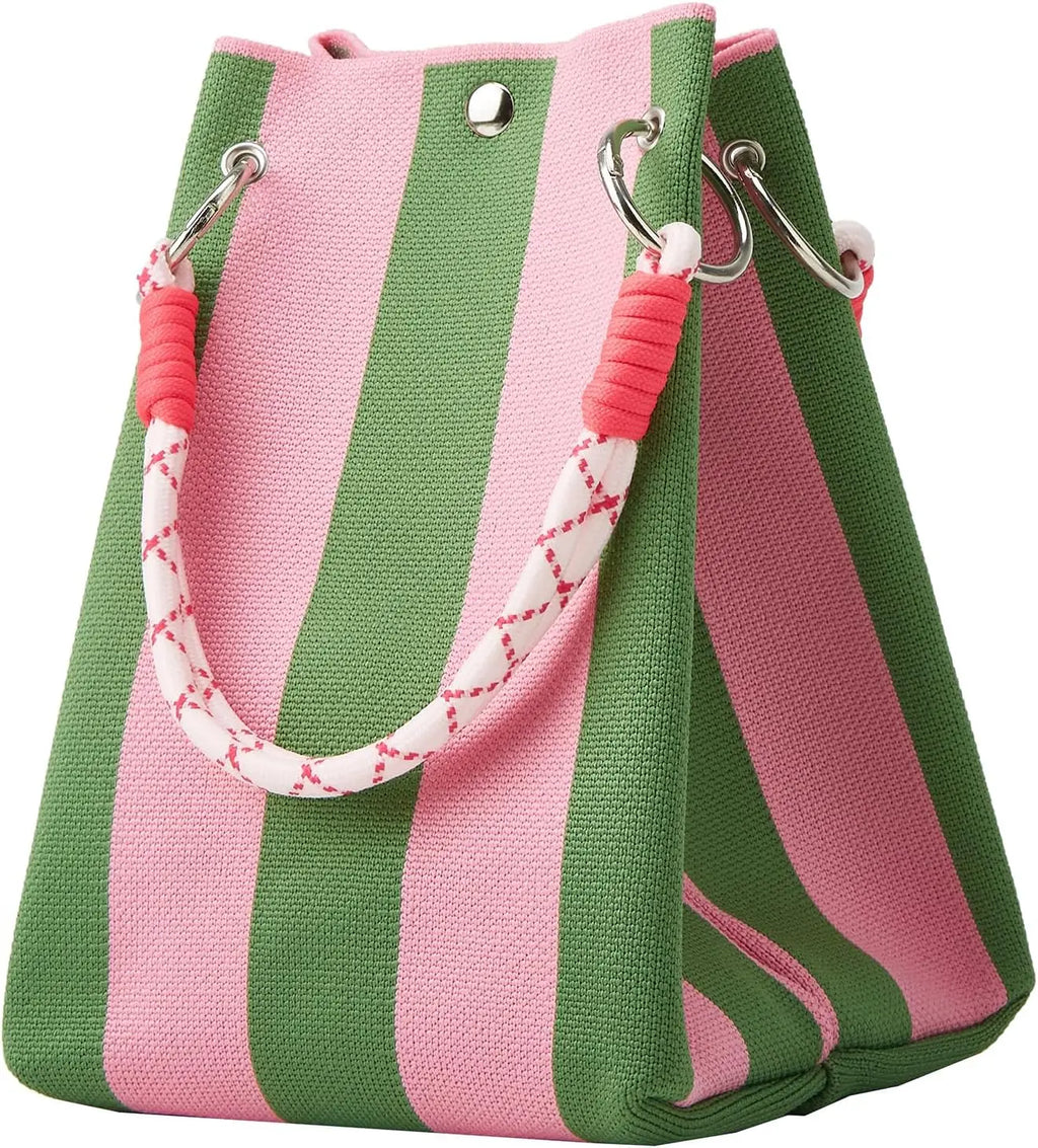 Mini sac en tricot rayé femme – style crochet