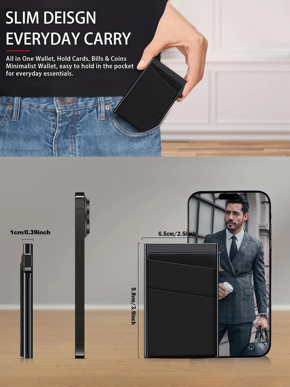 Porte-cartes anti-RFID en aluminium – compact et solide