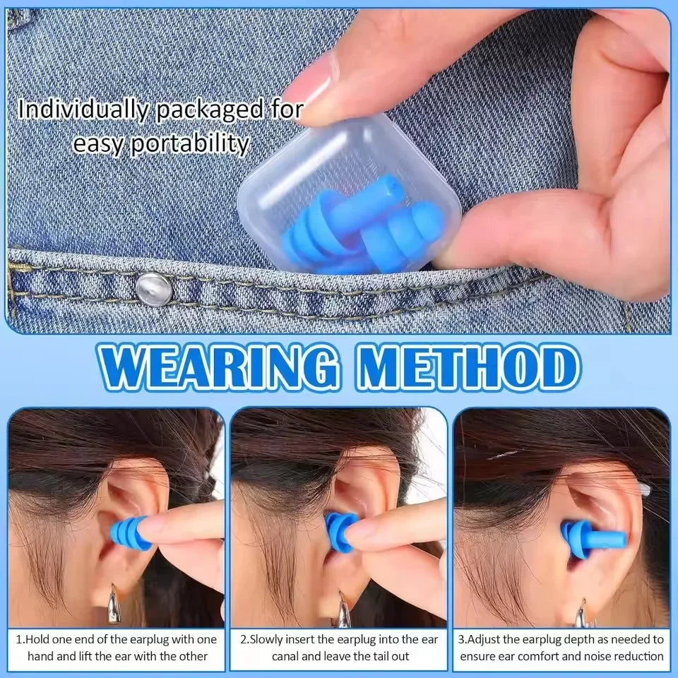 Bouchons d'oreilles en silicone réutilisables – de 1 à 25 paires