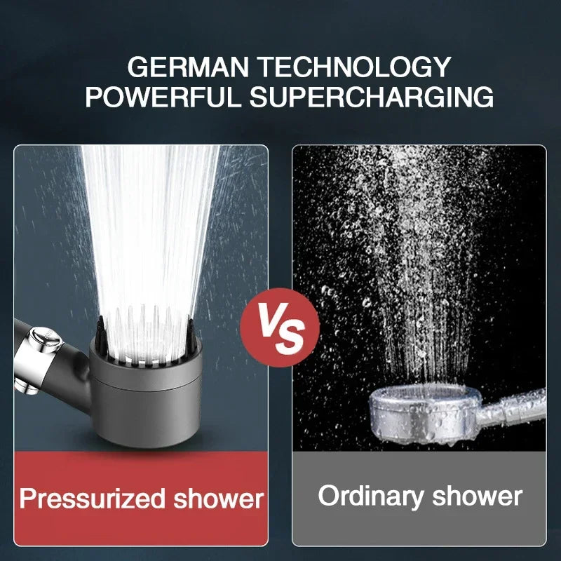 Pommeau de douche haute pression avec filtre – 3 jets et brosse massante