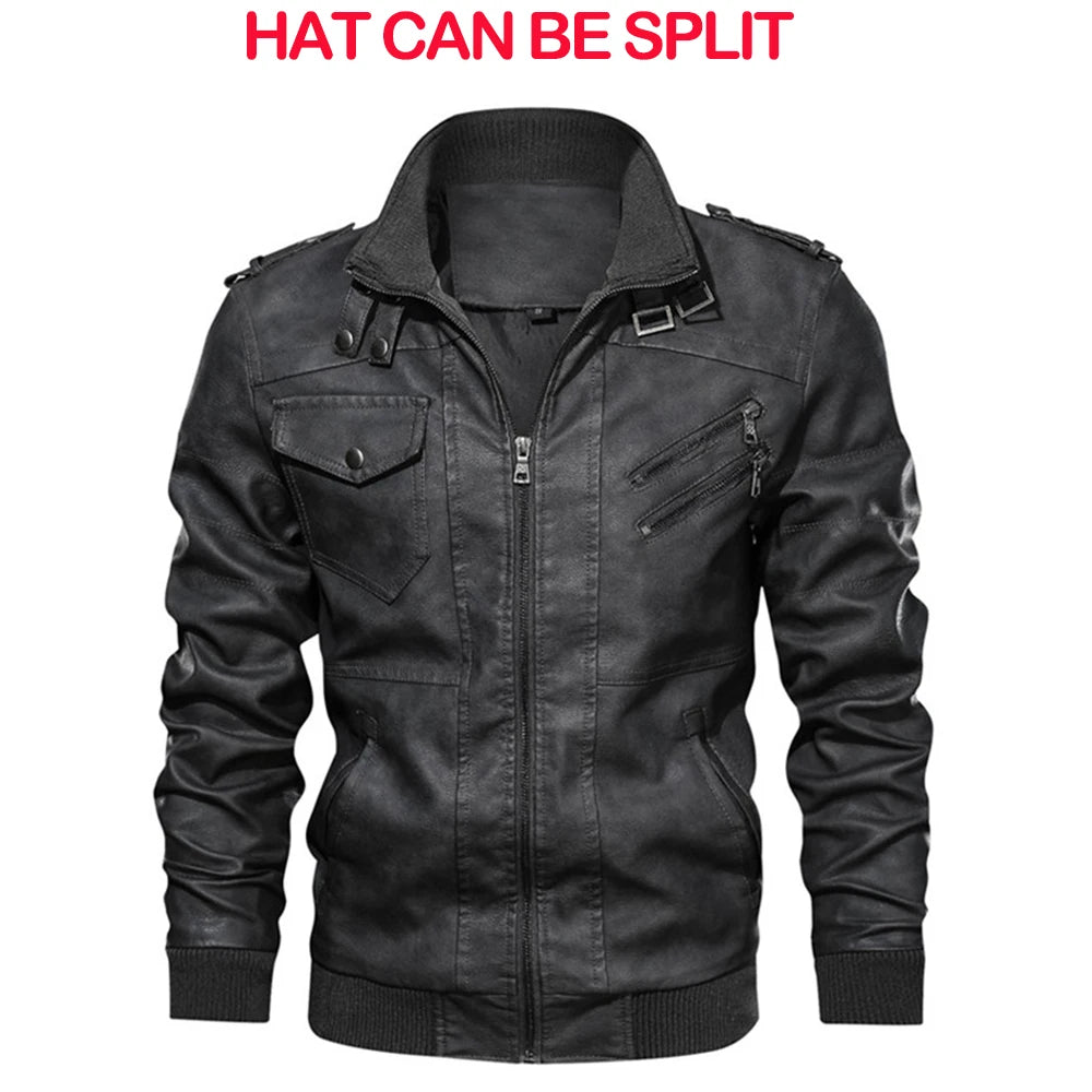 Veste en simili-cuir homme style motard