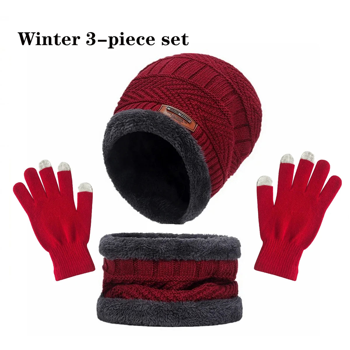 Ensemble bonnet, écharpe et gants doublés – 3, 4 ou 5 pièces
