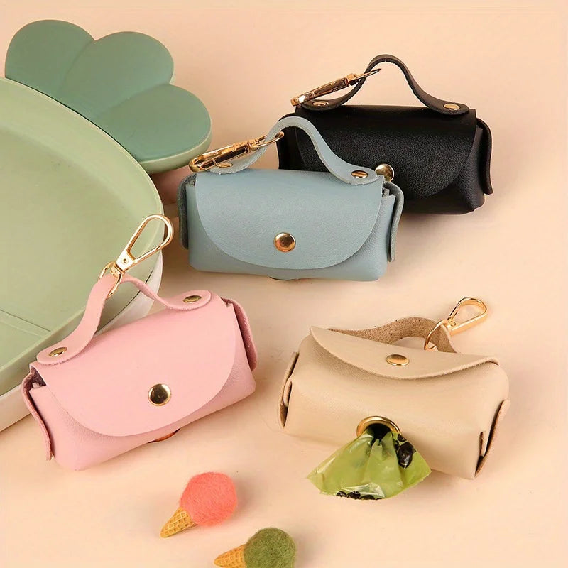 Distributeur de sacs à déjections pour chien – attache en cuir