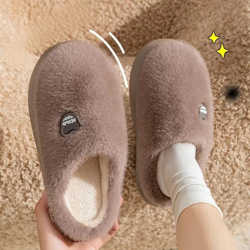 Chaussons moelleux à mémoire de forme – semelle épaisse antidérapante