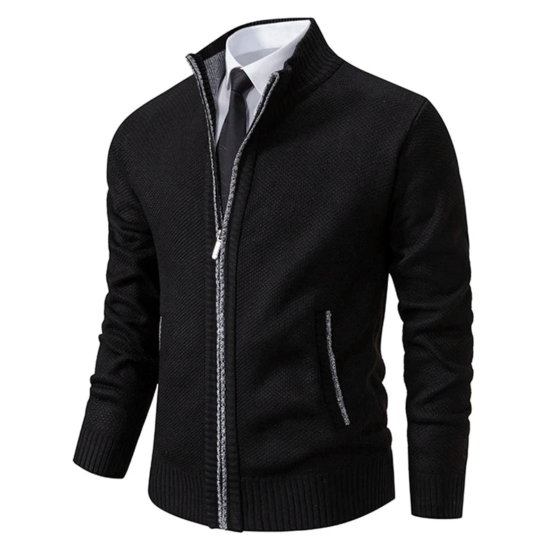Veste zippée homme col montant – maille polaire chaude