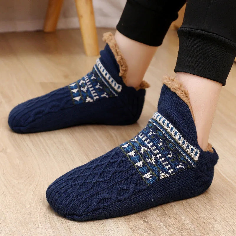 Chaussettes d'intérieur polaires antidérapantes – ultra chaudes