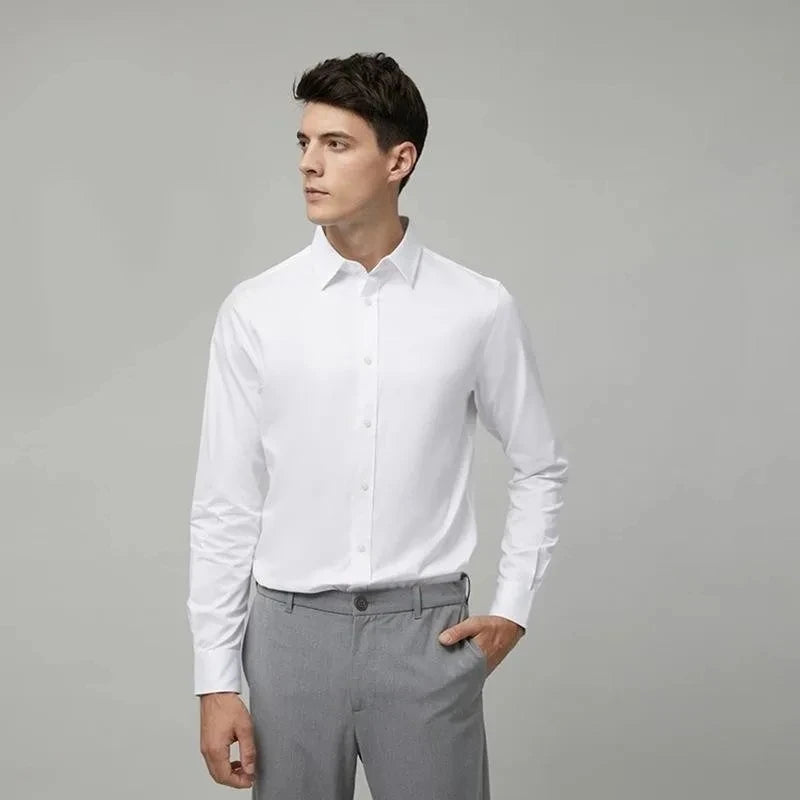 Chemise homme manches longues extensible – sans repassage