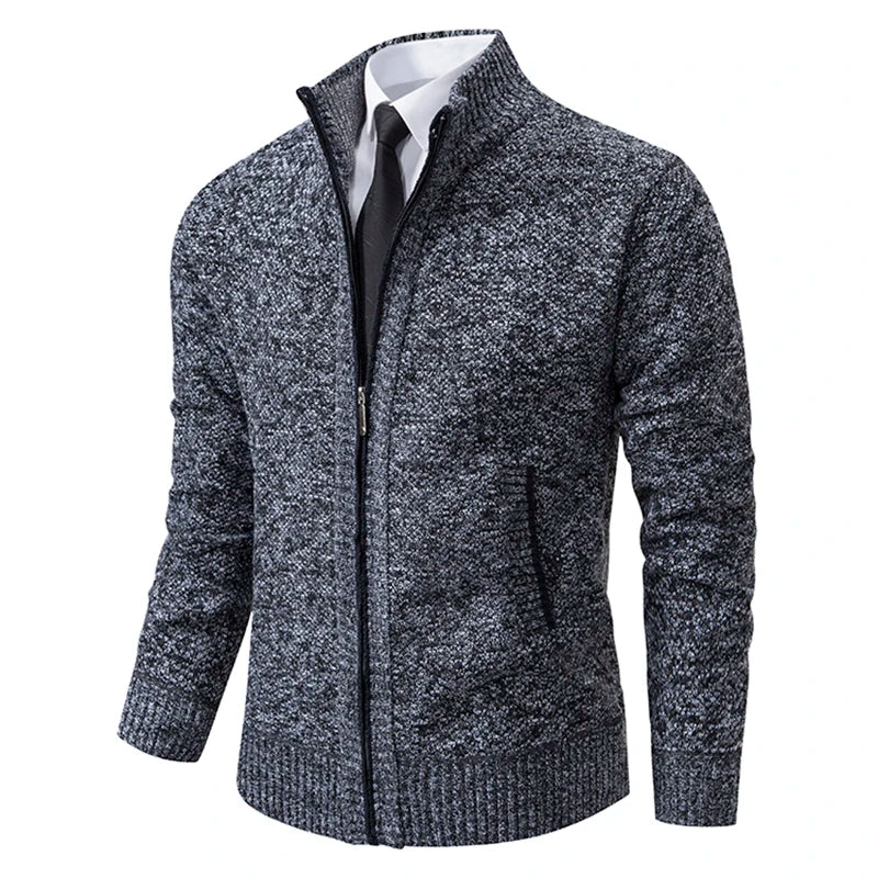 Veste zippée homme col montant – maille polaire chaude