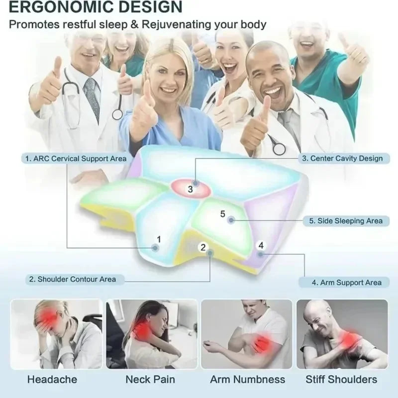 Oreiller cervical ergonomique « papillon » à mémoire de forme