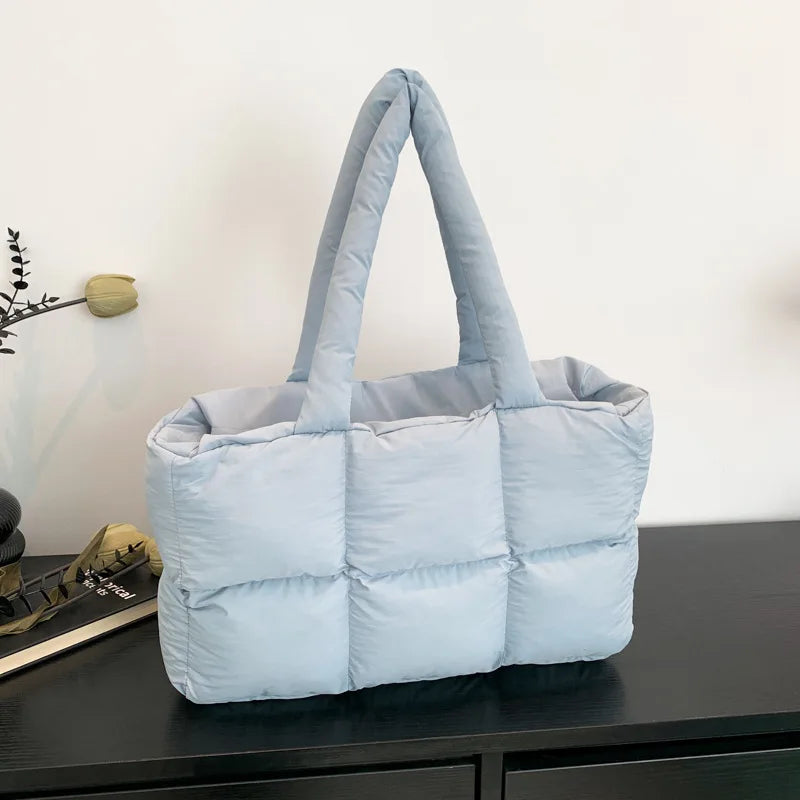 Sac cabas matelassé femme à carreaux – grand format