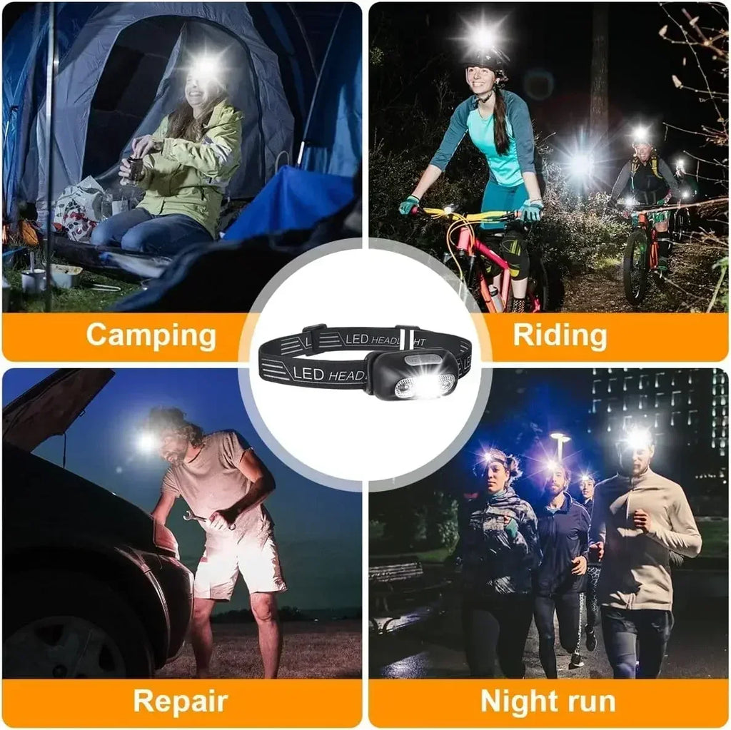 Lampe frontale LED rechargeable USB – à l'unité ou en lot