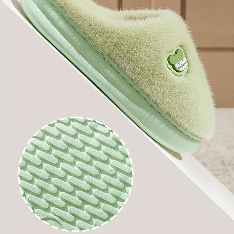 Chaussons moelleux à mémoire de forme – semelle épaisse antidérapante