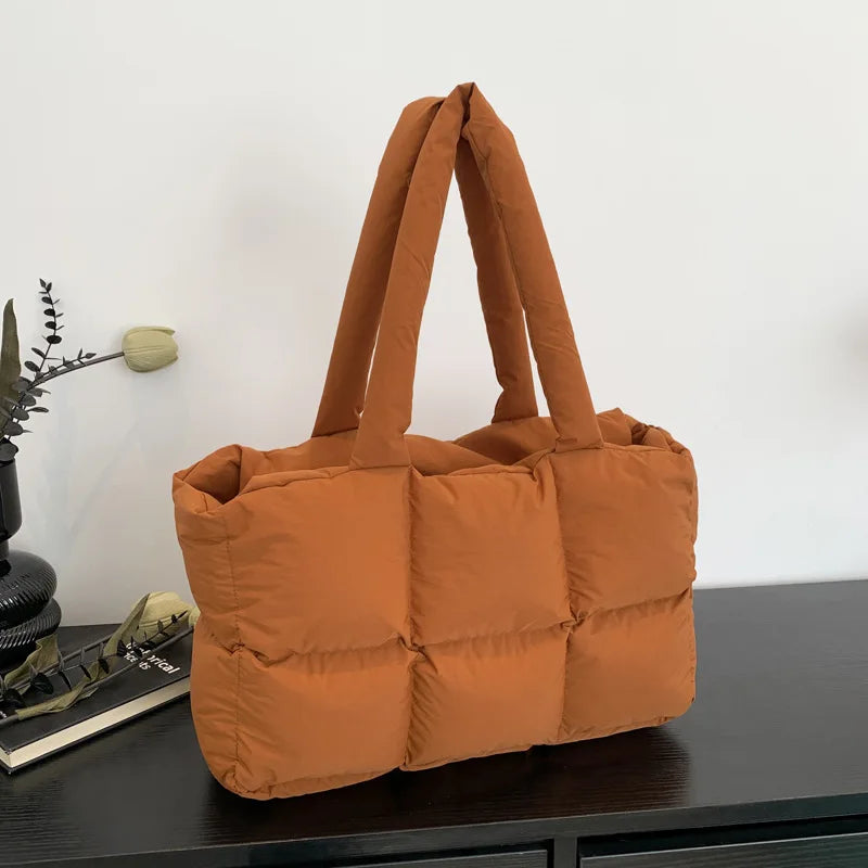 Sac cabas matelassé femme à carreaux – grand format
