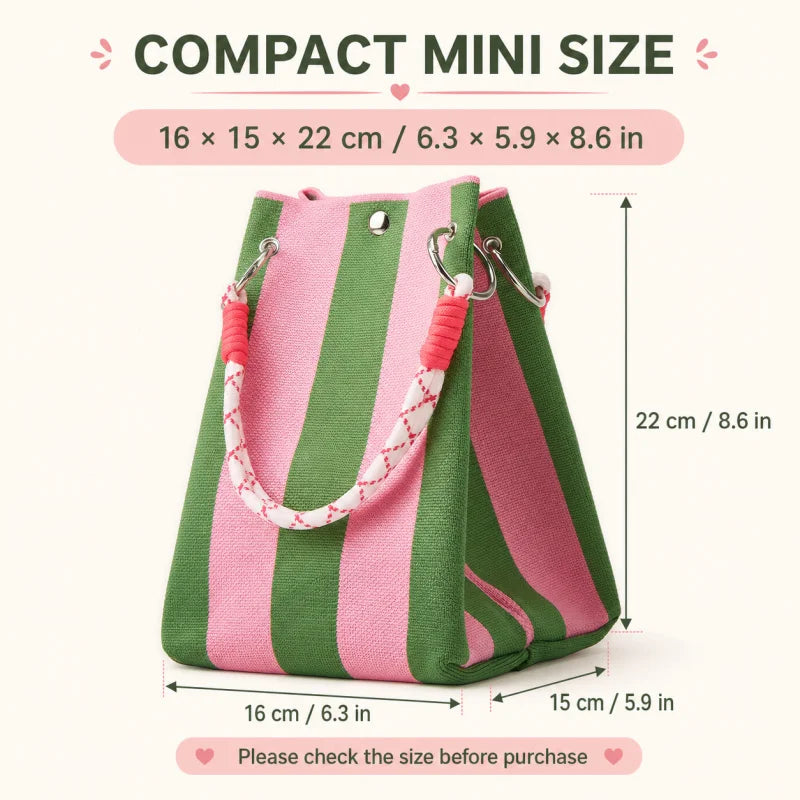 Mini sac en tricot rayé femme – style crochet