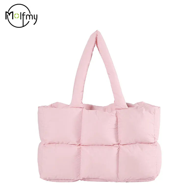 Sac cabas matelassé femme à carreaux – grand format