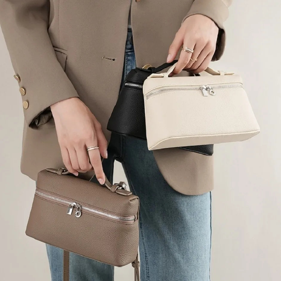 Sac bandoulière femme en simili-cuir grainé – petit format chic