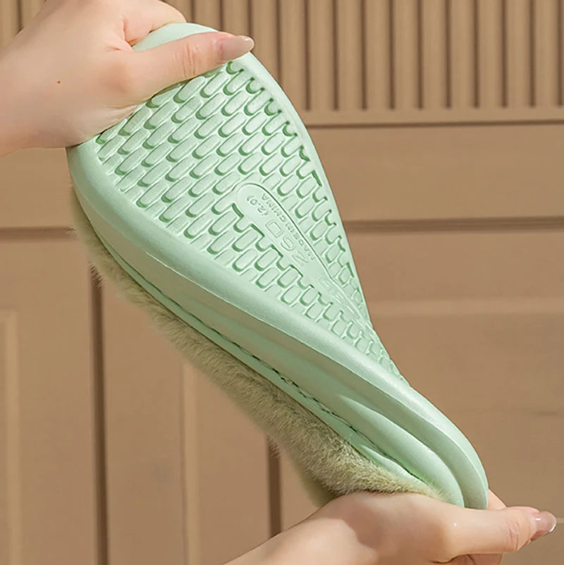 Chaussons moelleux à mémoire de forme – semelle épaisse antidérapante