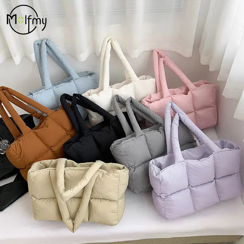 Sac cabas matelassé femme à carreaux – grand format