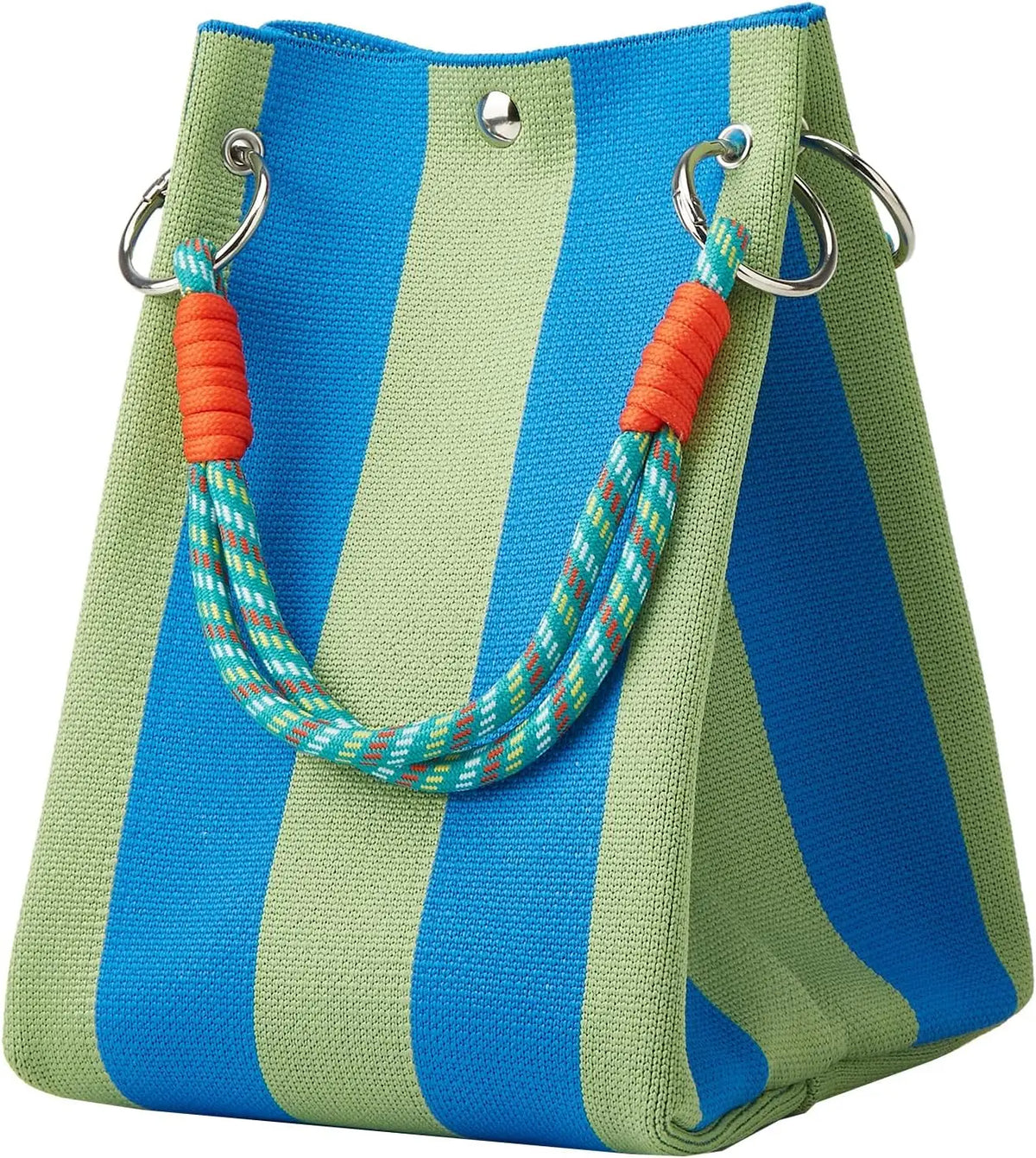 Mini sac en tricot rayé femme – style crochet