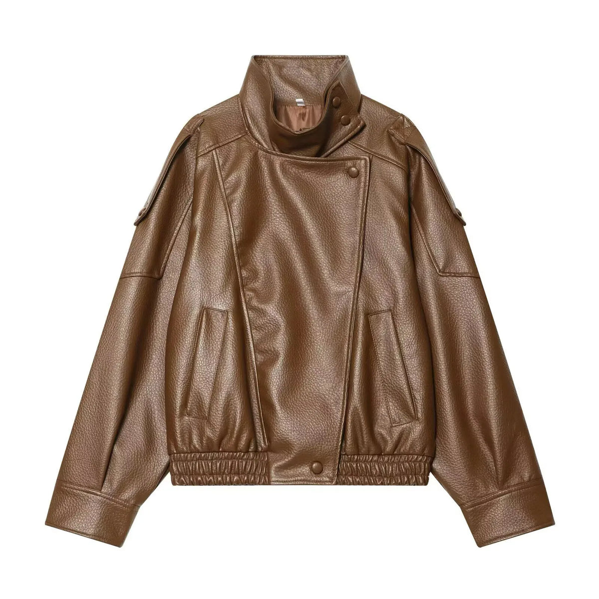 Veste en simili-cuir femme – coupe oversize chic