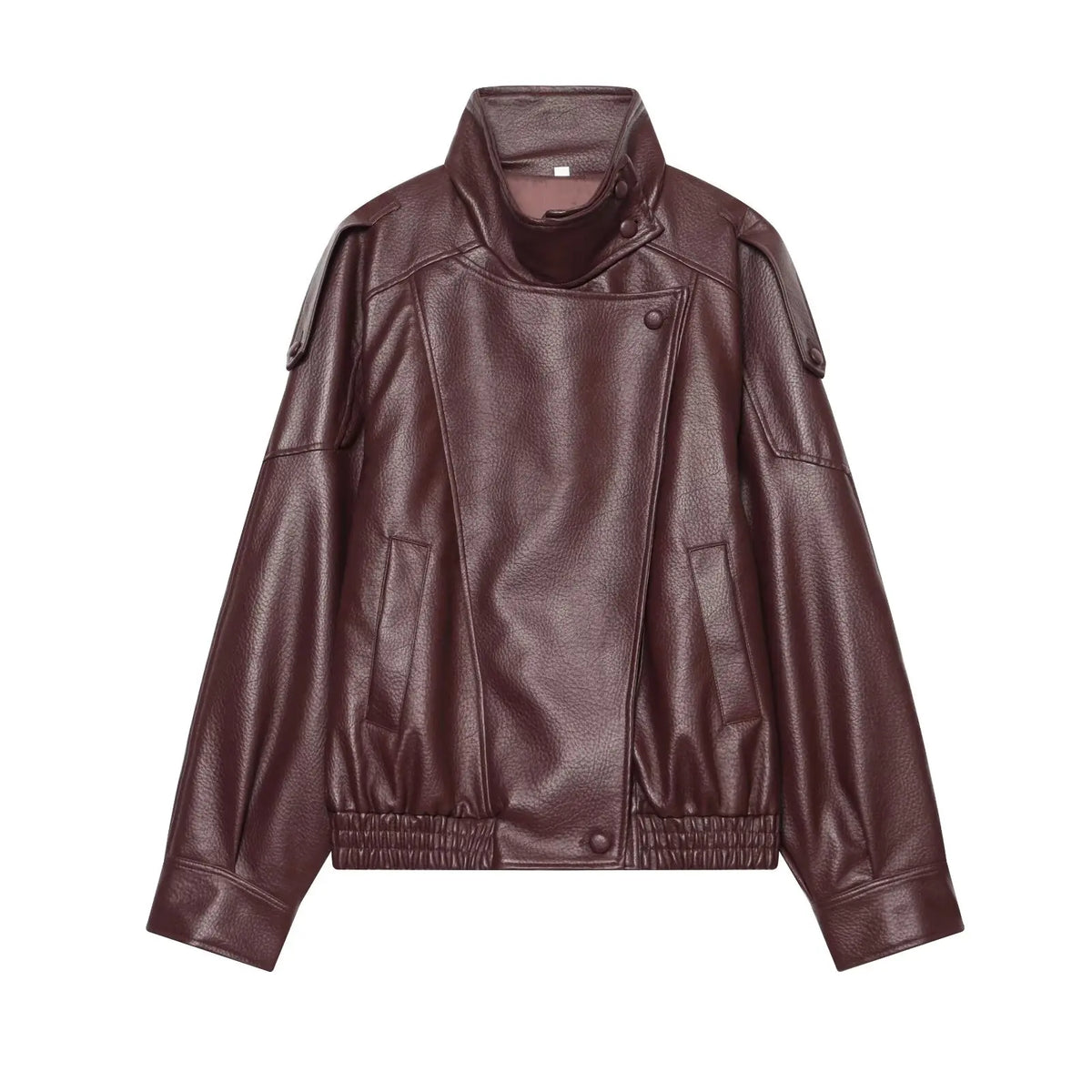 Veste en simili-cuir femme – coupe oversize chic