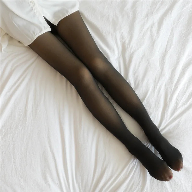 Collant polaire effet peau nue – doublé, taille haute, 3 épaisseurs