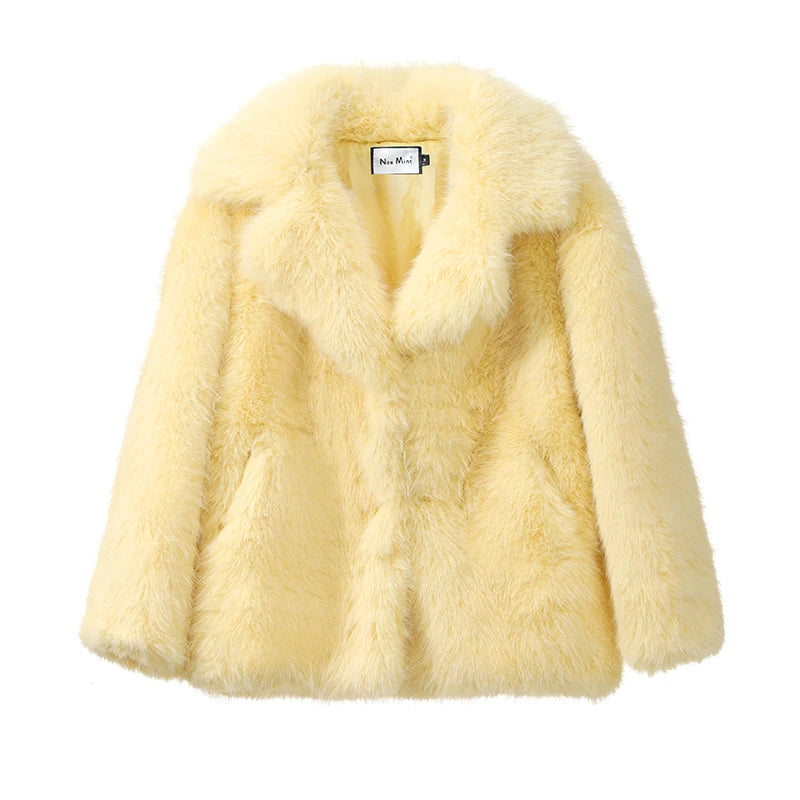 Manteau long femme en fausse fourrure – chaud et luxueux