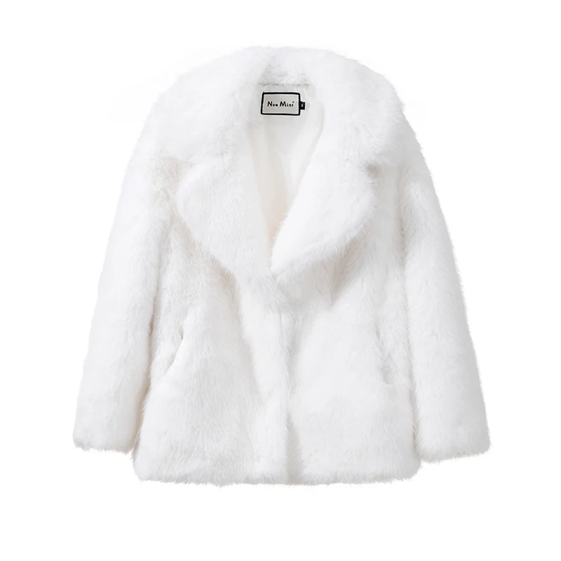 Manteau long femme en fausse fourrure – chaud et luxueux