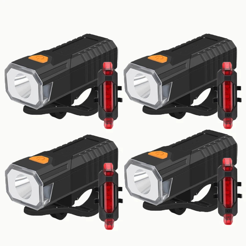 Kit éclairage vélo LED rechargeable – phare avant et feu arrière